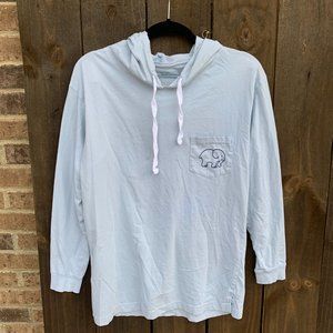 Ivory Ella Powder Blue Hooded Elephant Long Sleeve
